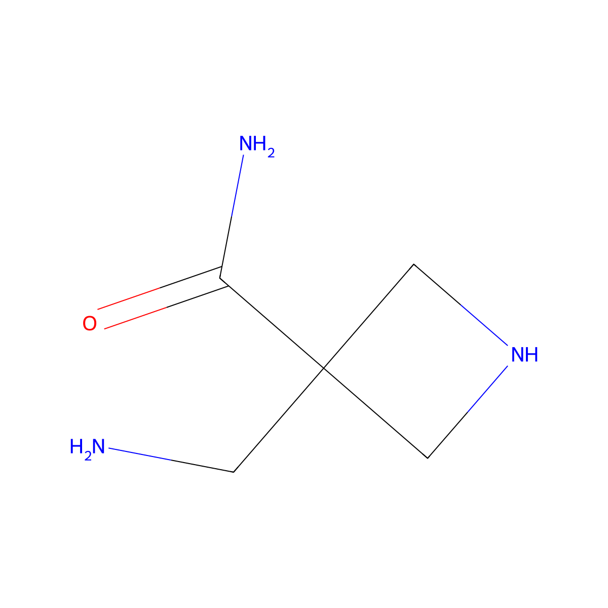 3-(Aminomethyl)azetidine-3-carboxamide molecular structure, CAS 2680882-60-2