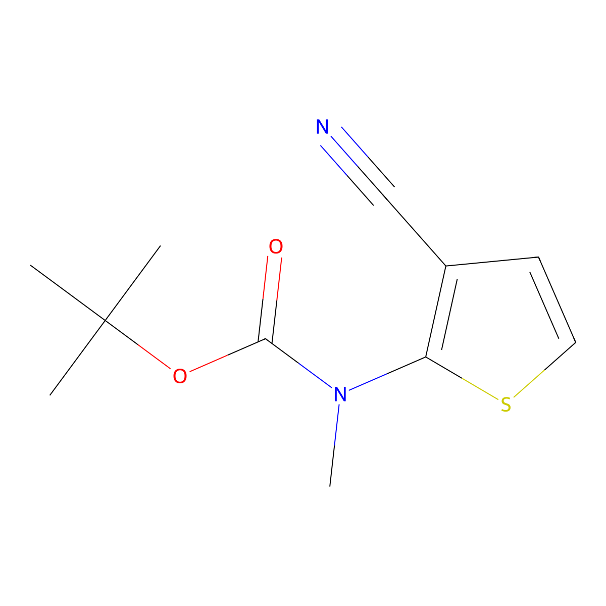 tert-butyl N-(3-cyanothiophen-2-yl)-N-methylcarbamate molecular structure, CAS 2680882-68-0