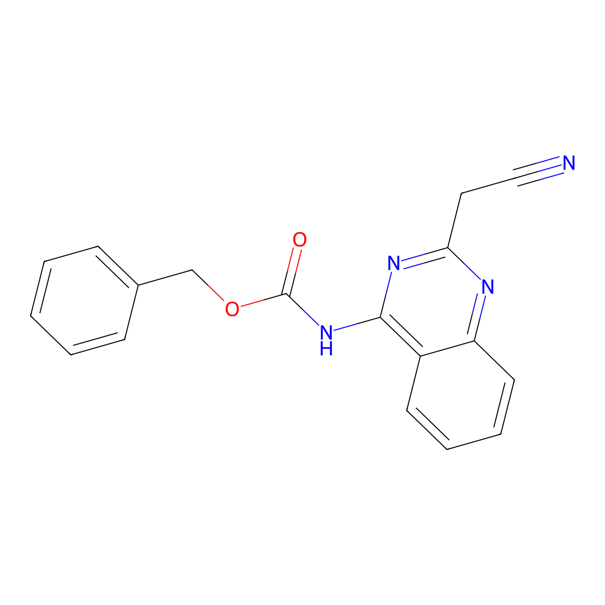benzyl N-[2-(cyanomethyl)quinazolin-4-yl]carbamate molecular structure, CAS 2680882-71-5