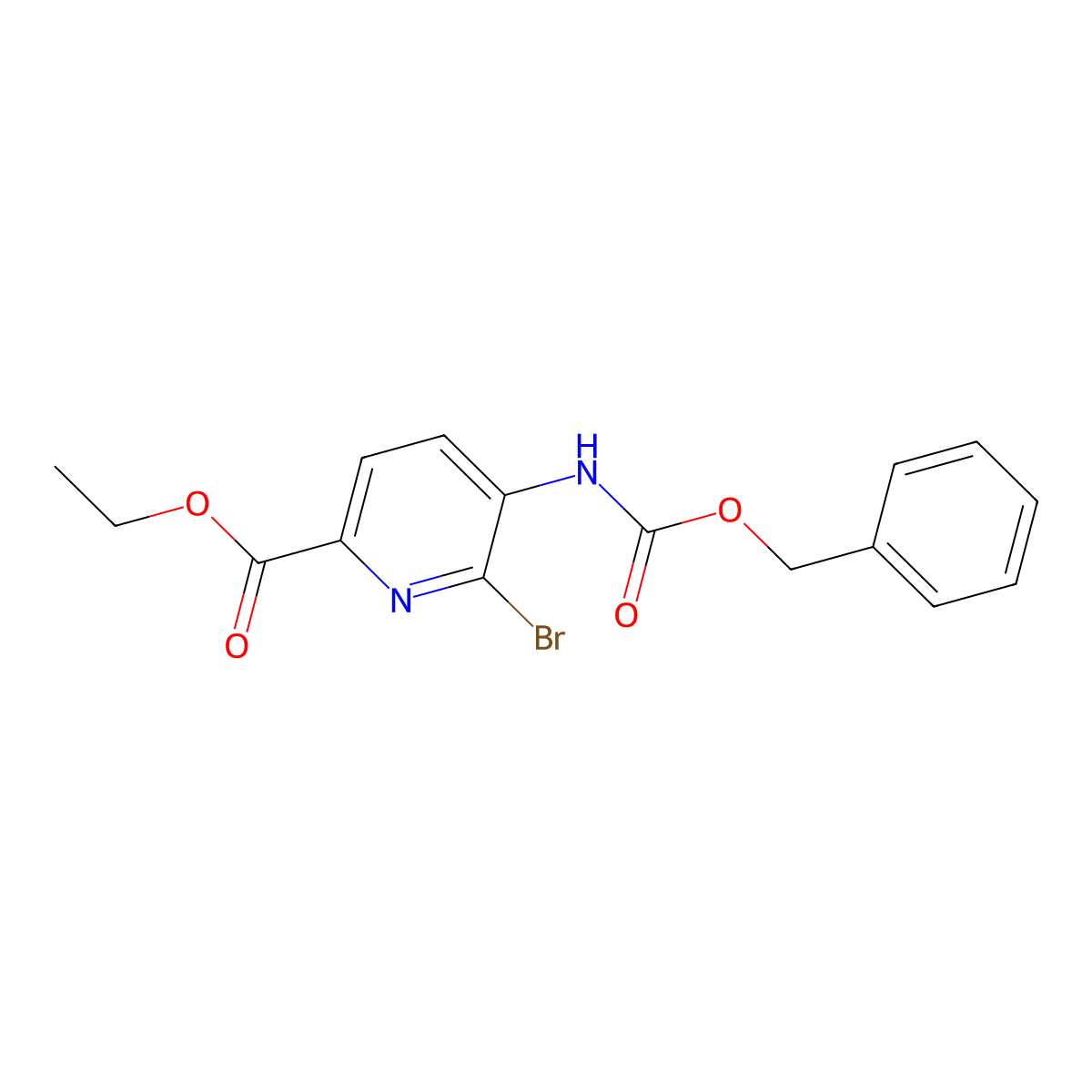 Ethyl 5-{[(benzyloxy)carbonyl]amino}-6-bromopyridine-2-carboxylate molecular structure, CAS 2680882-76-0