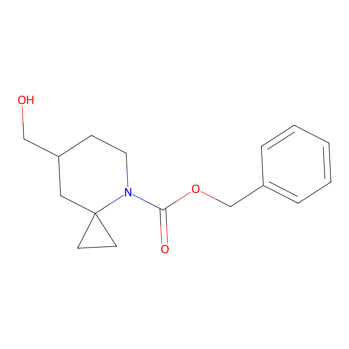 Benzyl 7-(hydroxymethyl)-4-azaspiro[2.5]octane-4-carboxylate molecular structure, CAS 2680882-90-8