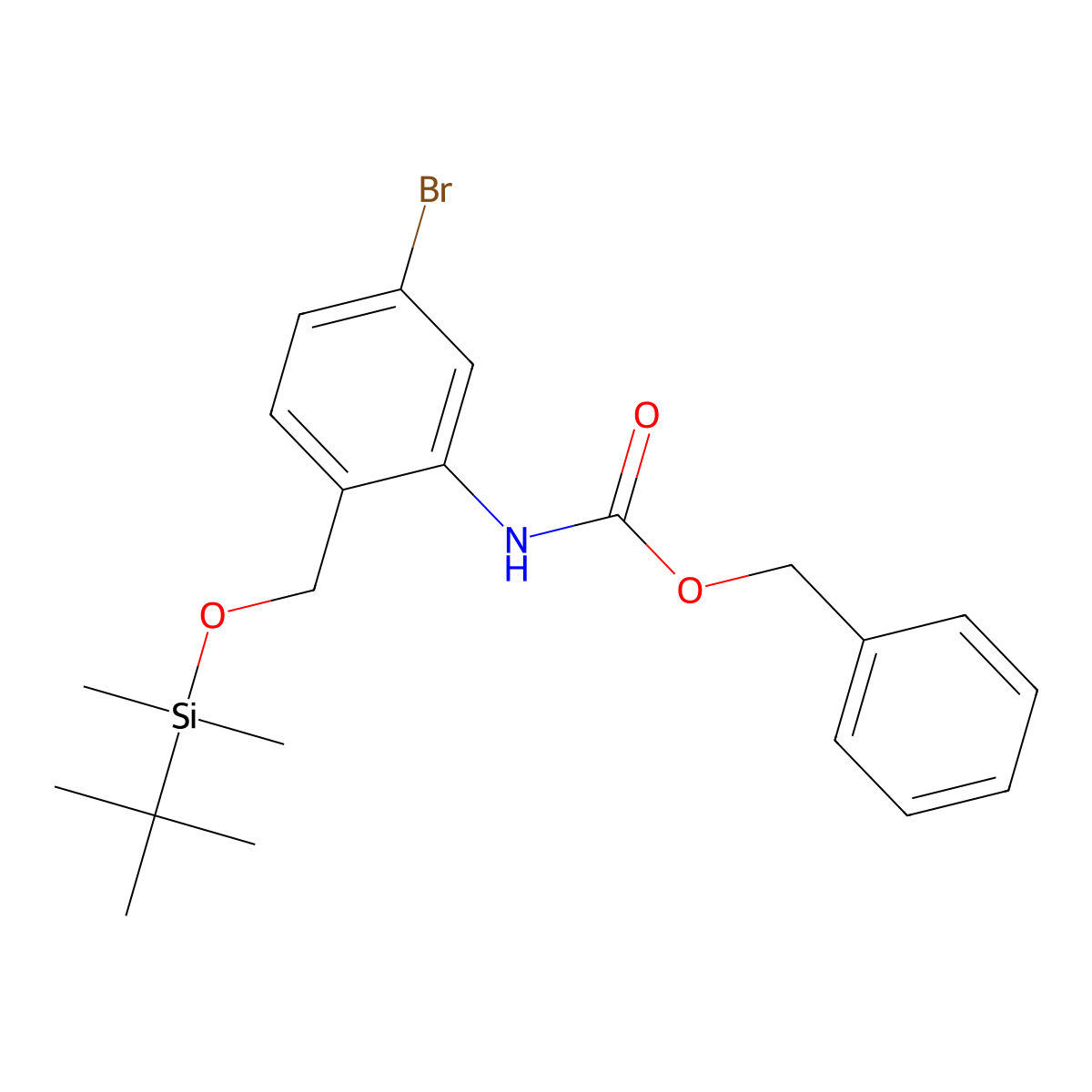 benzyl N-(5-bromo-2-{[(tert-butyldimethylsilyl)oxy]methyl}phenyl)carbamate molecular structure, CAS 2680882-95-3