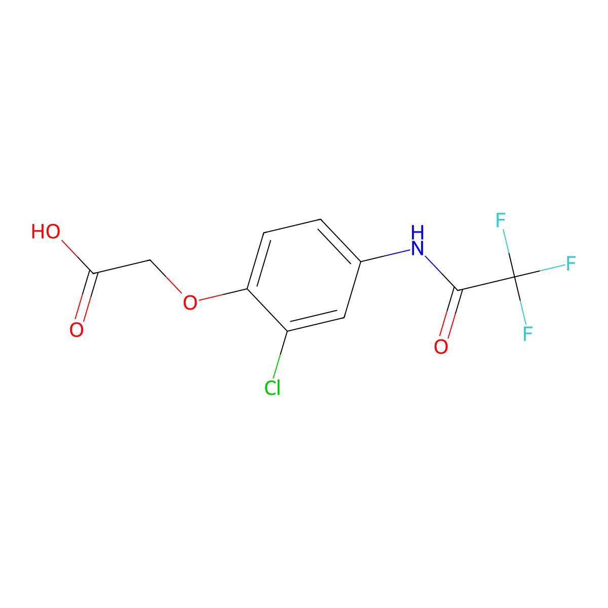 2-[2-Chloro-4-(2,2,2-trifluoroacetamido)phenoxy]acetic acid molecular structure, CAS 2680883-08-1
