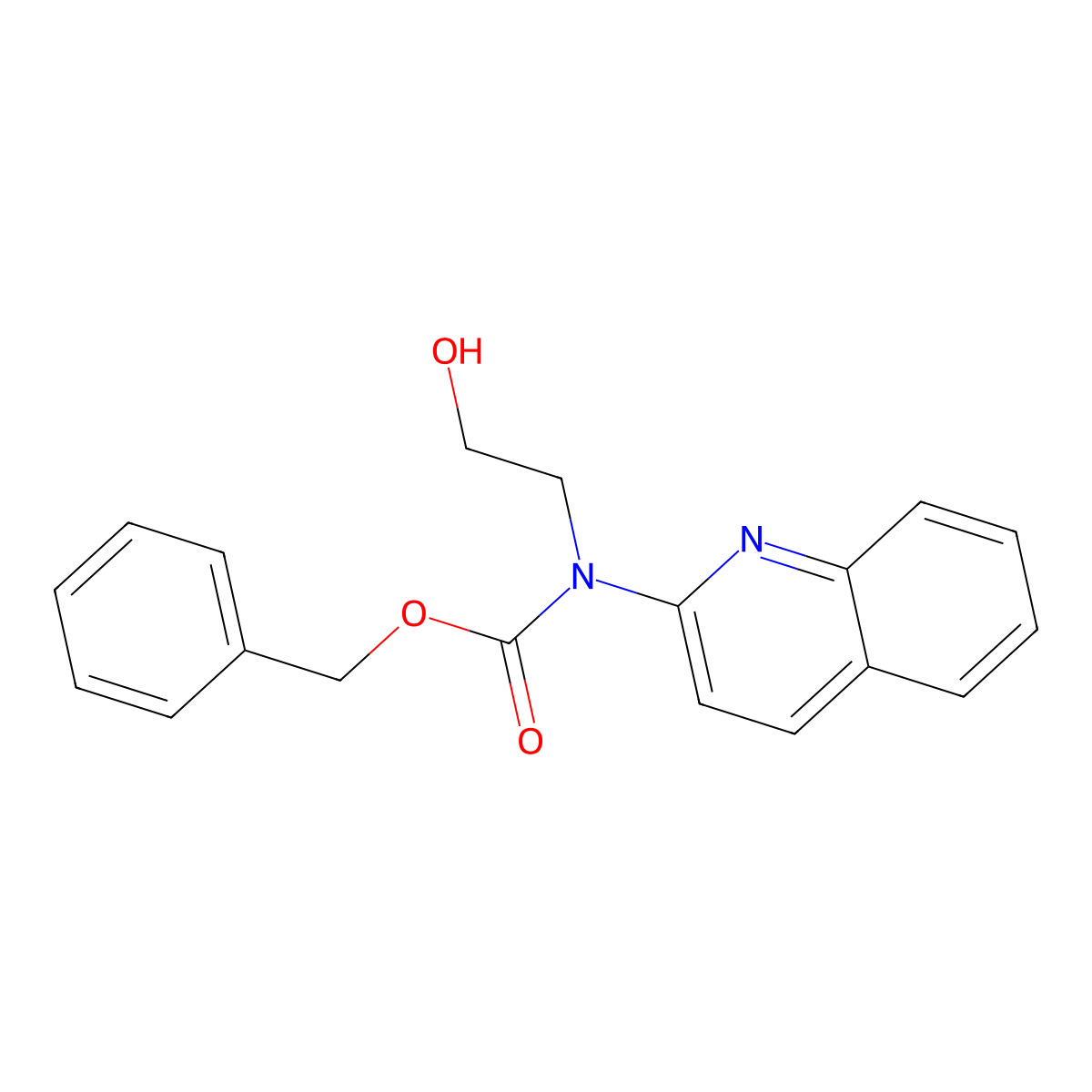 benzyl N-(2-hydroxyethyl)-N-(quinolin-2-yl)carbamate molecular structure, CAS 2680883-16-1