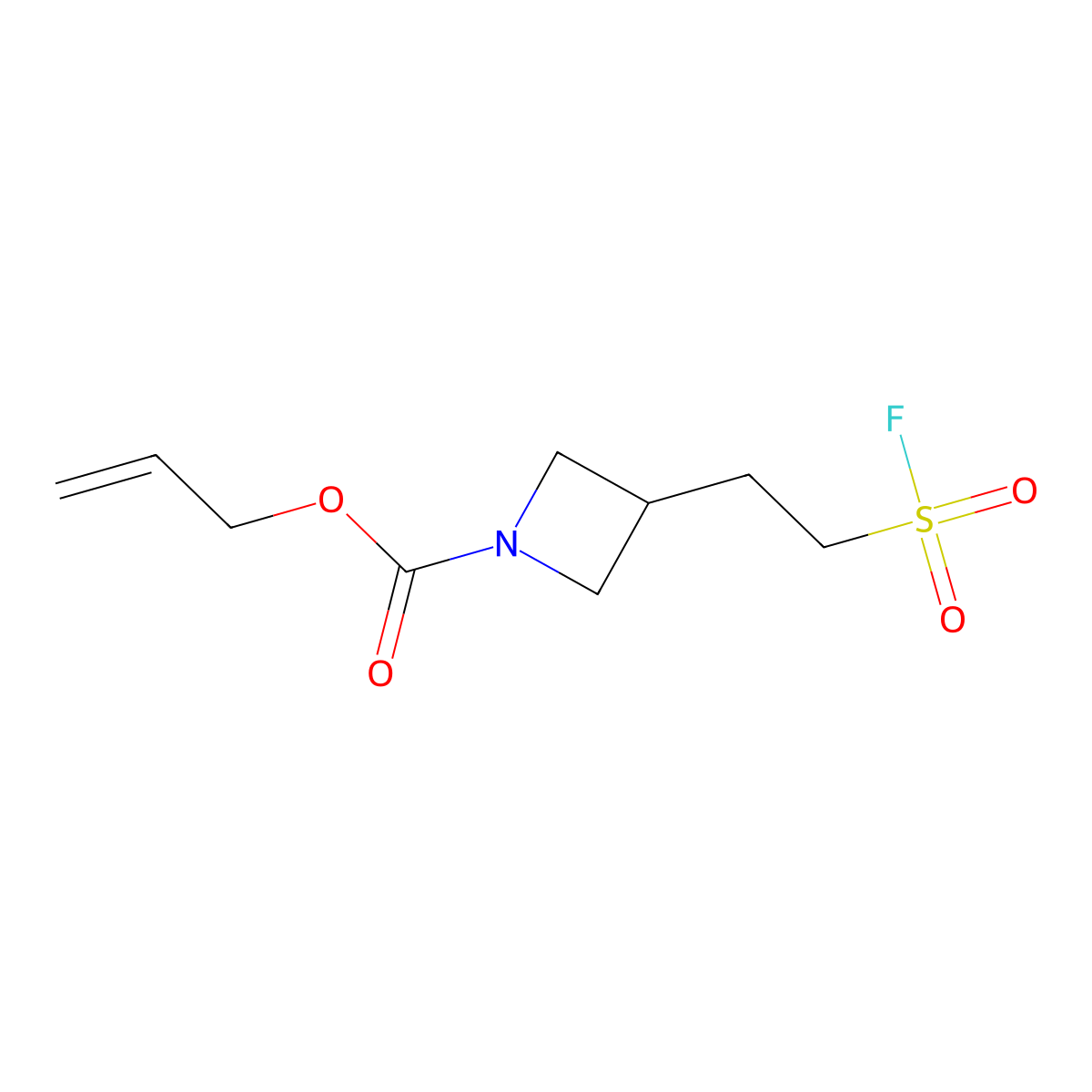 Prop-2-en-1-yl 3-[2-(fluorosulfonyl)ethyl]azetidine-1-carboxylate molecular structure, CAS 2680883-23-0