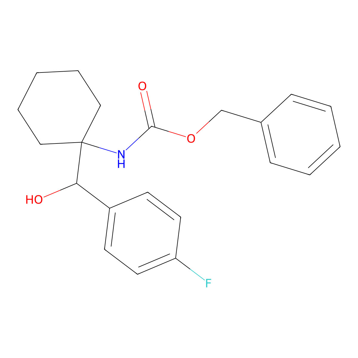 benzyl N-{1-[(4-fluorophenyl)(hydroxy)methyl]cyclohexyl}carbamate molecular structure, CAS 2680883-24-1
