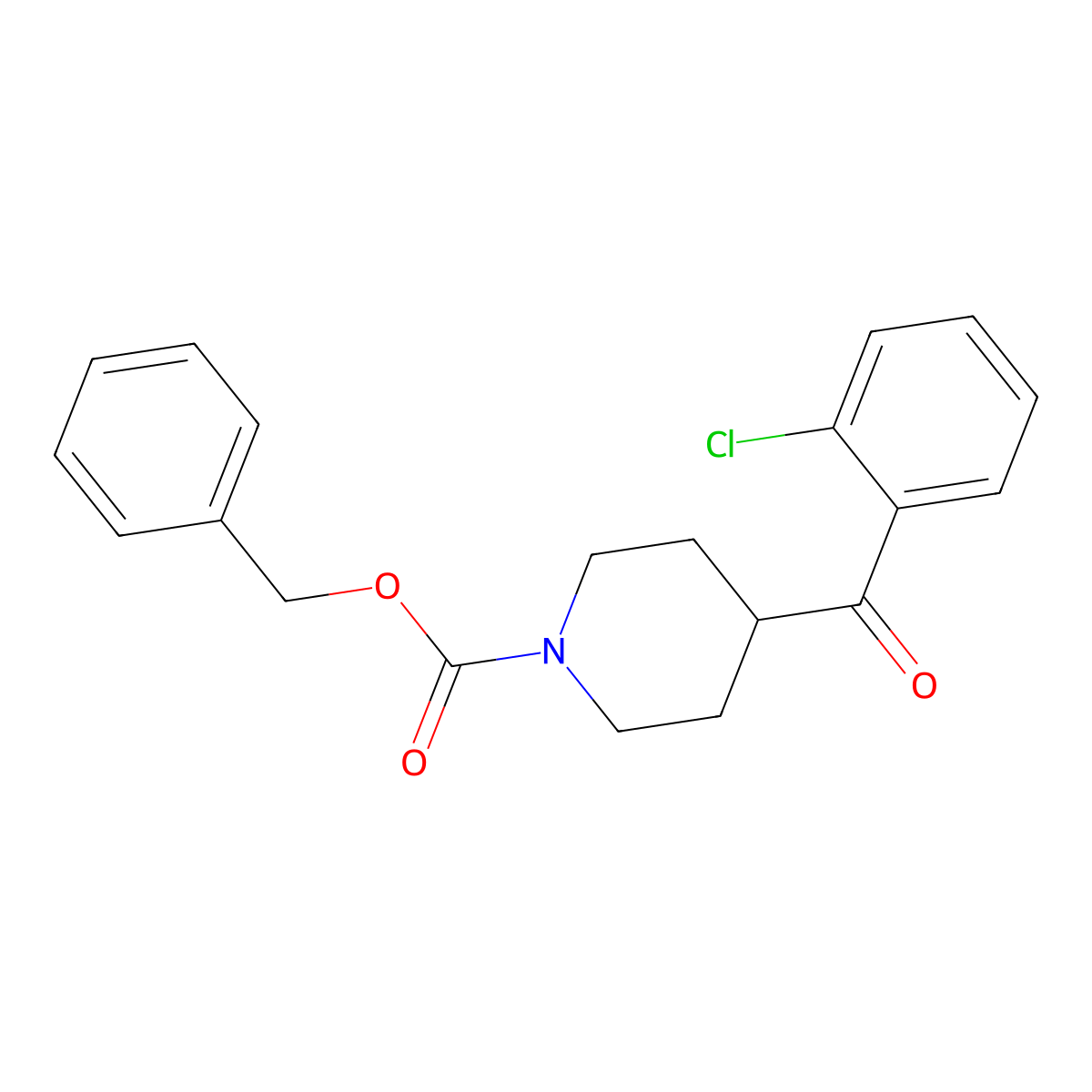 Benzyl 4-(2-chlorobenzoyl)piperidine-1-carboxylate molecular structure, CAS 2680883-28-5