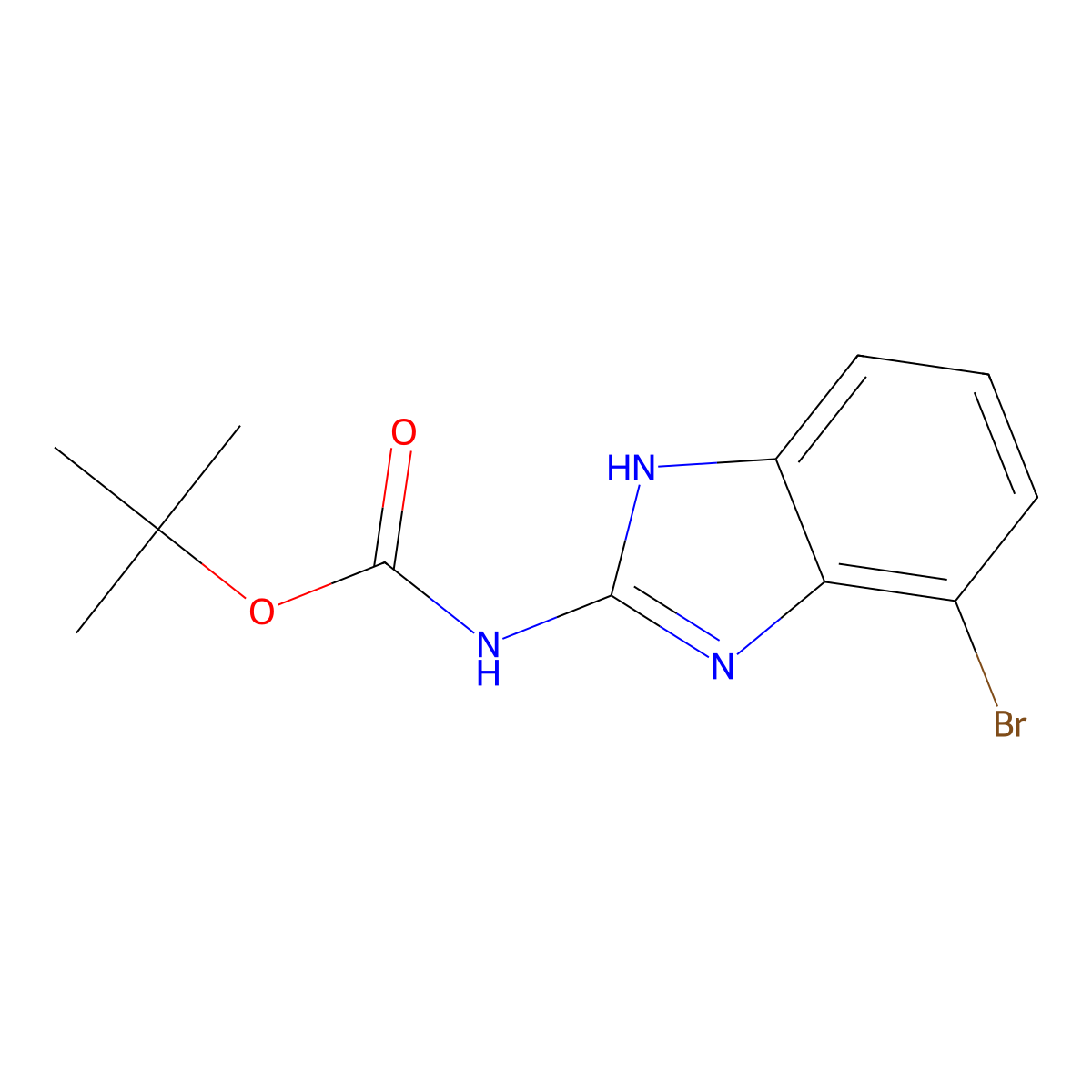 tert-butyl N-(4-bromo-1H-1,3-benzodiazol-2-yl)carbamate molecular structure, CAS 2680883-29-6