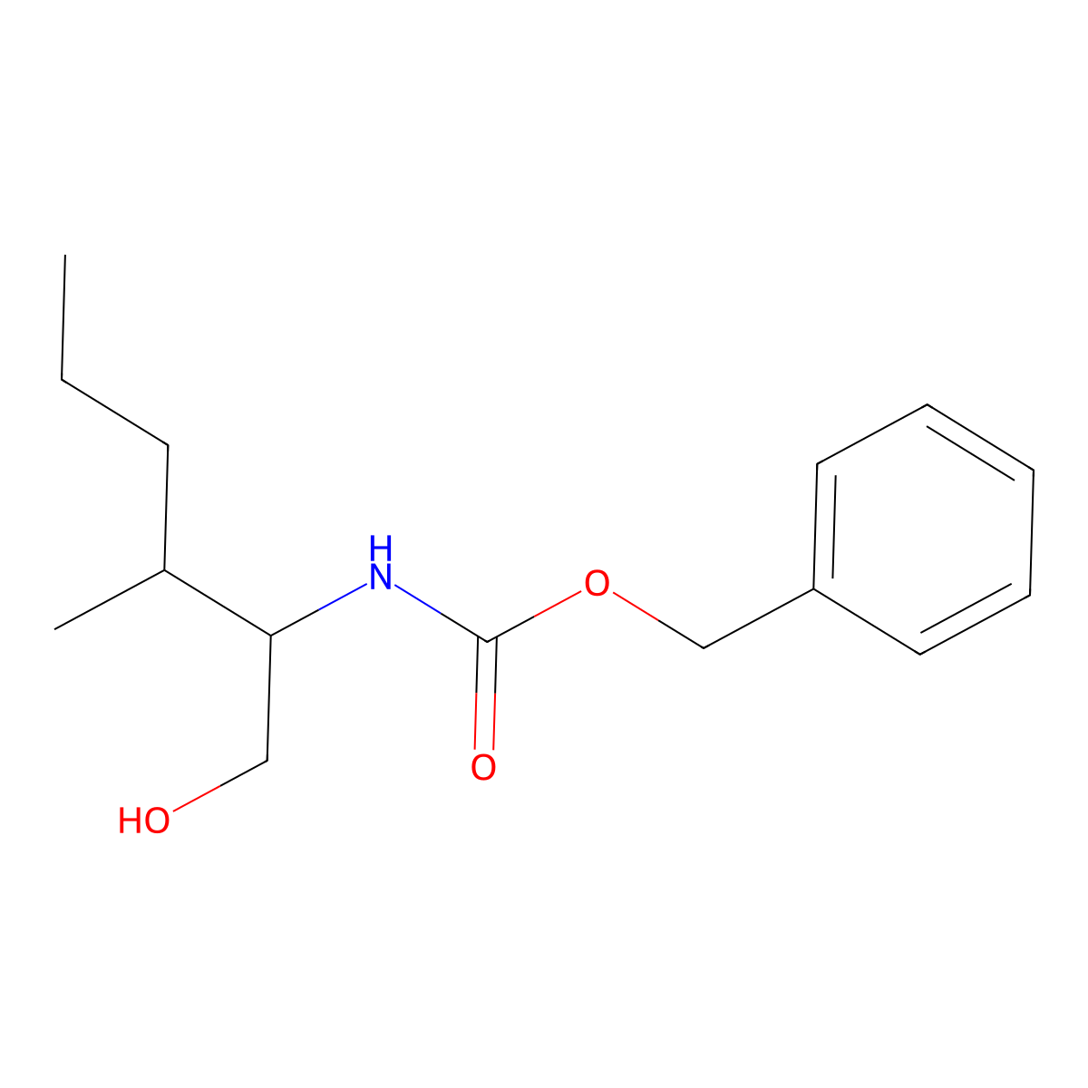 benzyl N-(1-hydroxy-3-methylhexan-2-yl)carbamate molecular structure, CAS 2680883-31-0