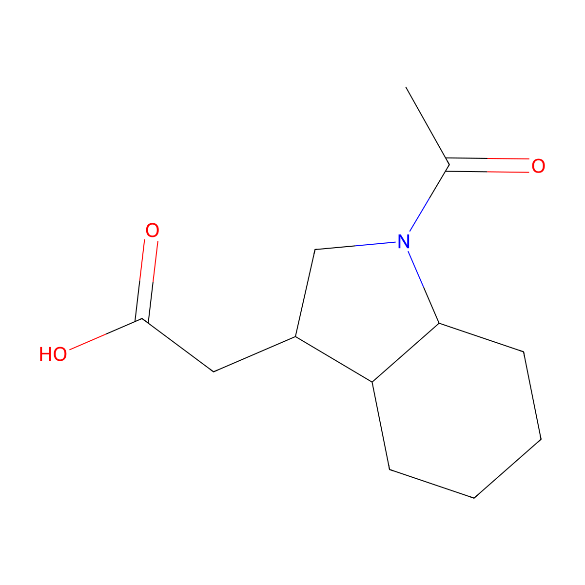 2-(1-acetyl-octahydro-1H-indol-3-yl)acetic acid molecular structure, CAS 2680883-42-3