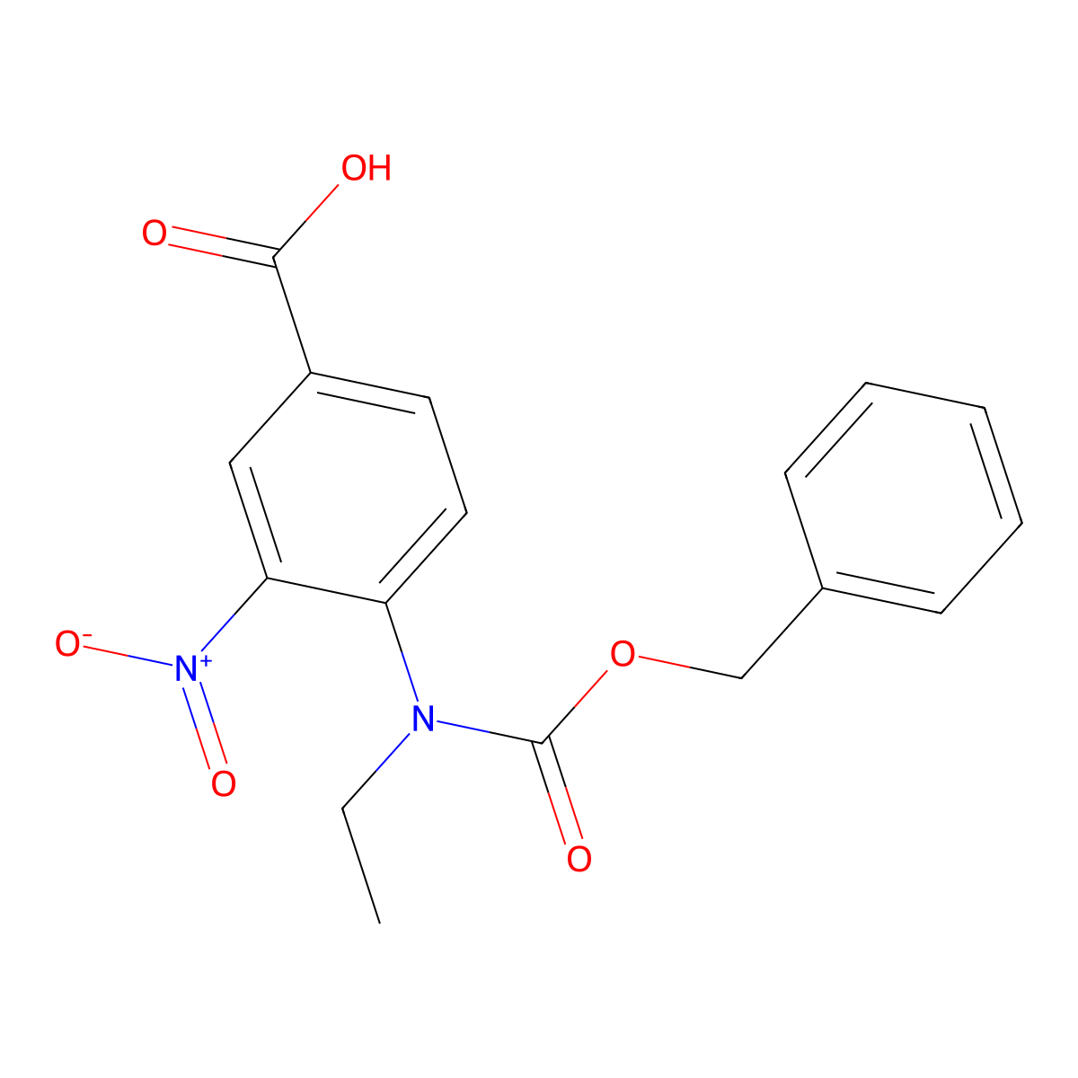 4-{[(Benzyloxy)carbonyl](ethyl)amino}-3-nitrobenzoic acid molecular structure, CAS 2680883-49-0