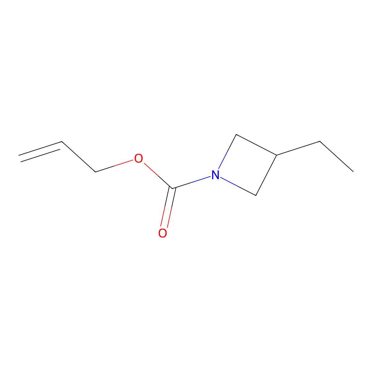 Prop-2-en-1-yl 3-ethylazetidine-1-carboxylate molecular structure, CAS 2680883-54-7