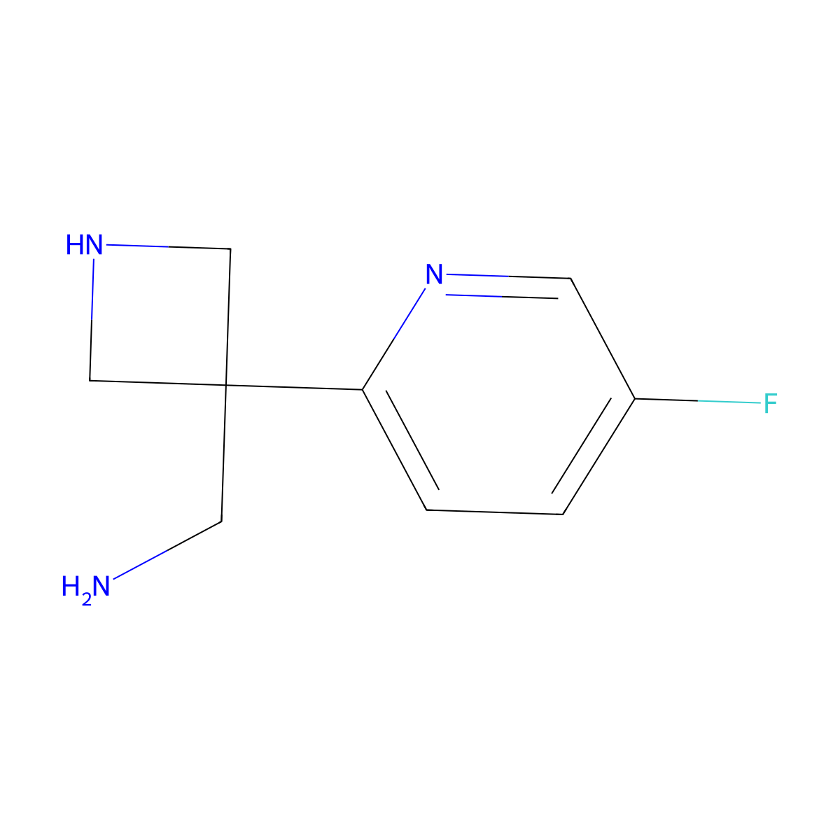 1-[3-(5-Fluoropyridin-2-yl)azetidin-3-yl]methanamine molecular structure, CAS 2680883-61-6