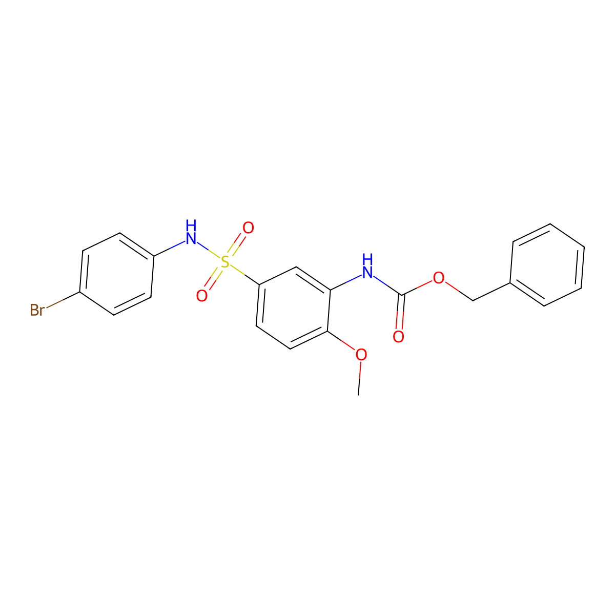 benzyl N-{5-[(4-bromophenyl)sulfamoyl]-2-methoxyphenyl}carbamate molecular structure, CAS 2680883-69-4