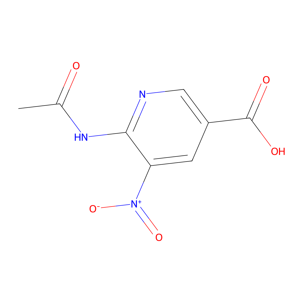 6-Acetamido-5-nitropyridine-3-carboxylic acid molecular structure, CAS 2680883-71-8