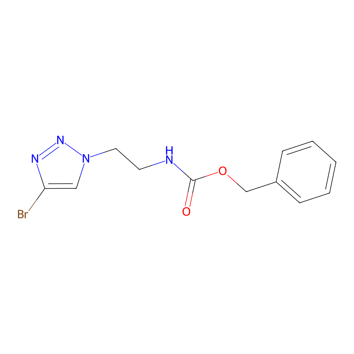 benzyl N-[2-(4-bromo-1H-1,2,3-triazol-1-yl)ethyl]carbamate molecular structure, CAS 2680883-74-1