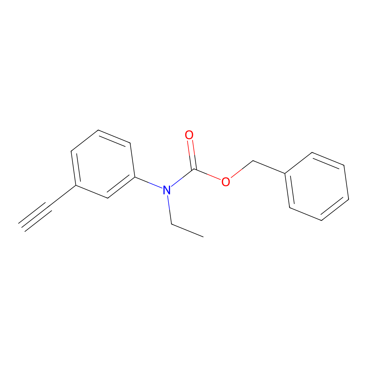 benzyl N-ethyl-N-(3-ethynylphenyl)carbamate molecular structure, CAS 2680883-76-3