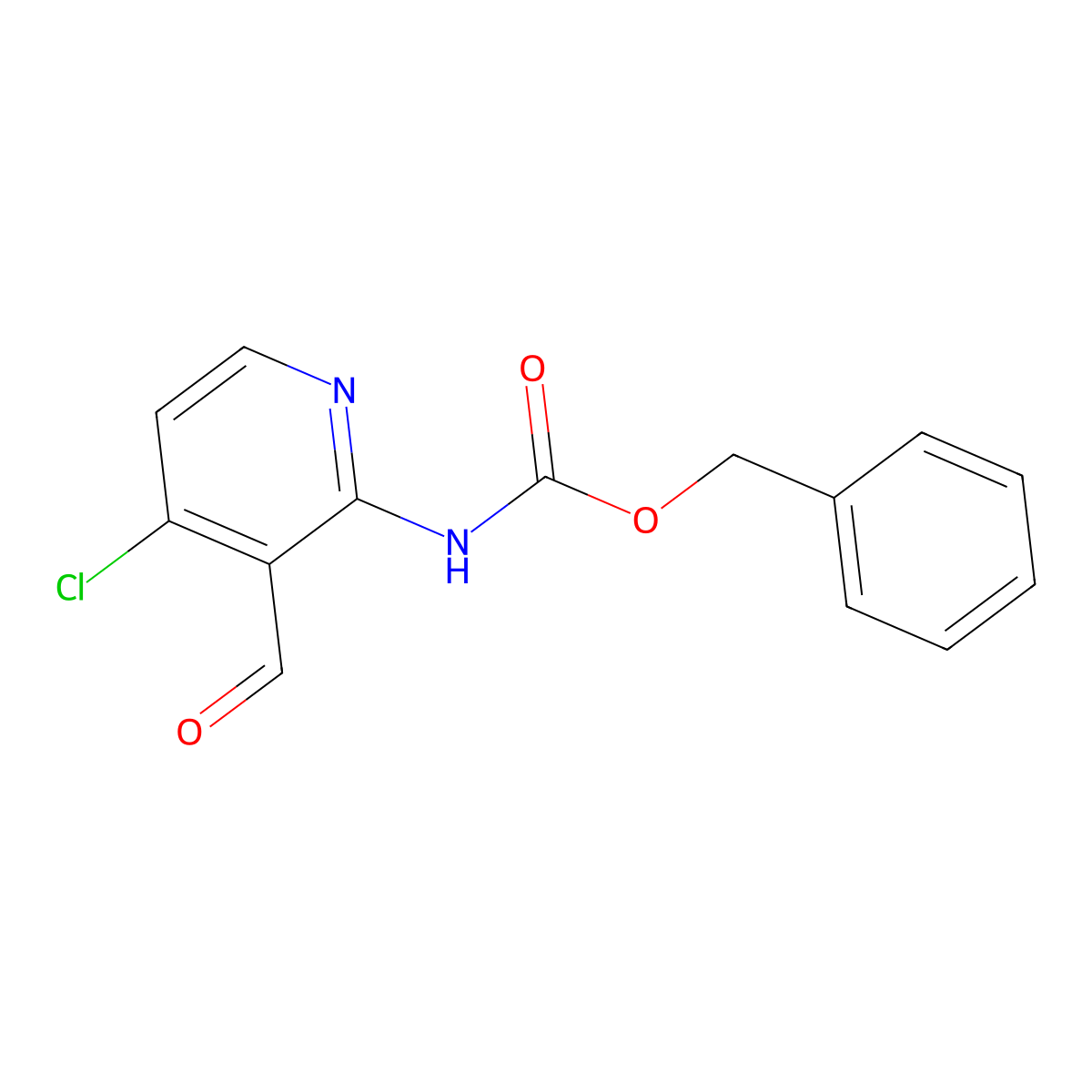 benzyl N-(4-chloro-3-formylpyridin-2-yl)carbamate molecular structure, CAS 2680883-81-0