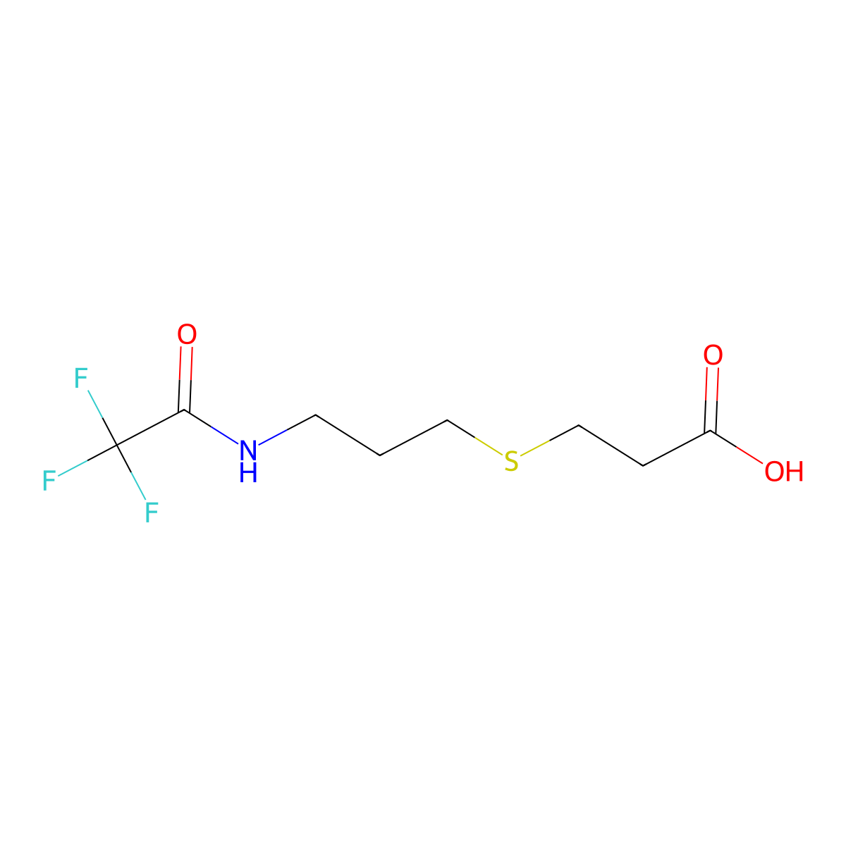 3-{[3-(2,2,2-Trifluoroacetamido)propyl]sulfanyl}propanoic acid molecular structure, CAS 2680883-95-6