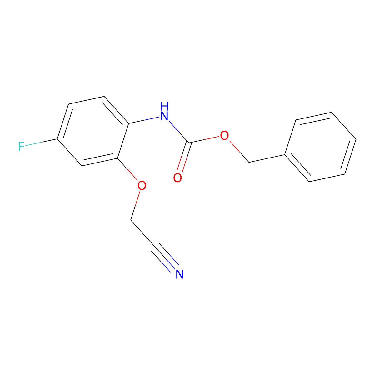 benzyl N-[2-(cyanomethoxy)-4-fluorophenyl]carbamate molecular structure, CAS 2680884-00-6