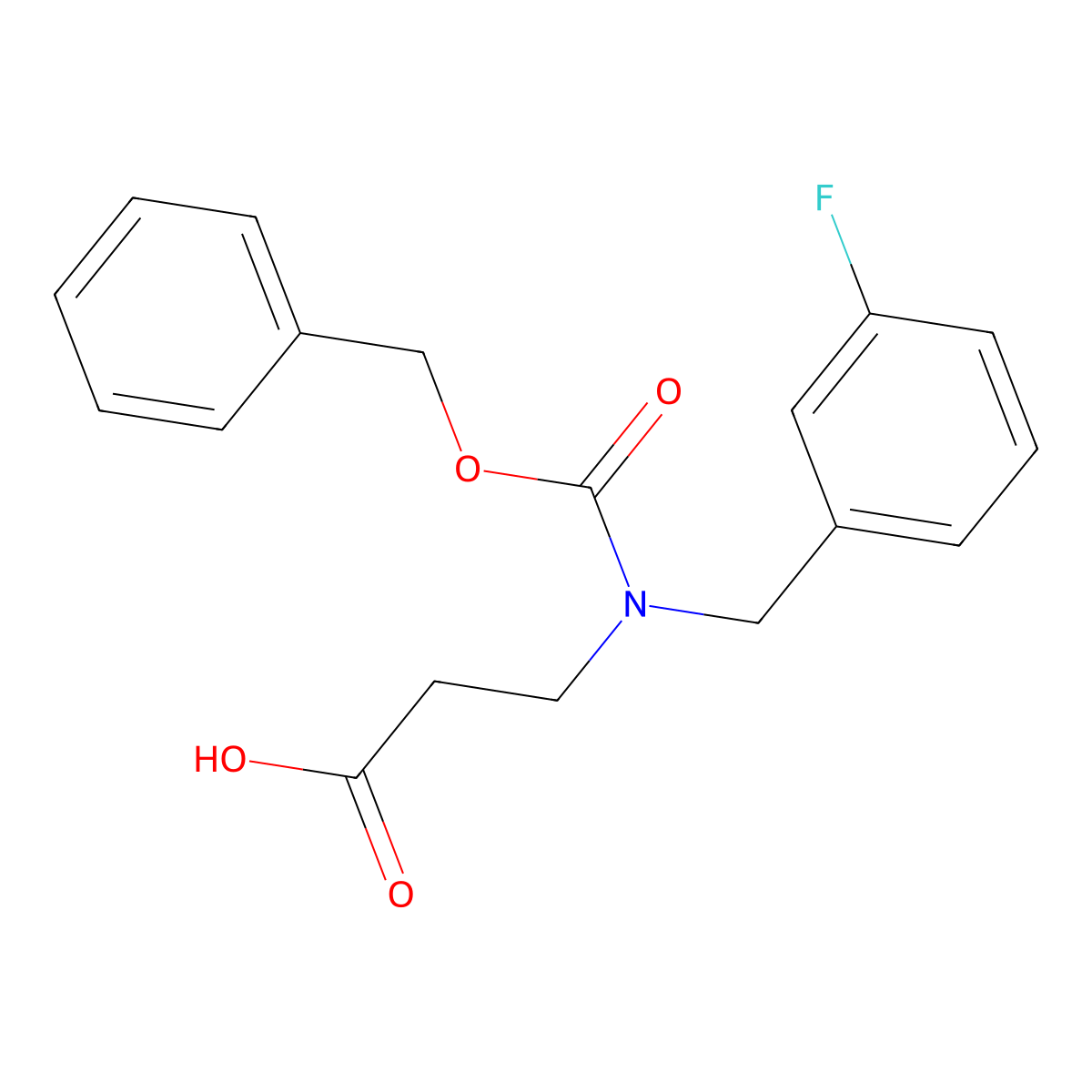3-{[(Benzyloxy)carbonyl][(3-fluorophenyl)methyl]amino}propanoic acid molecular structure, CAS 2680884-02-8