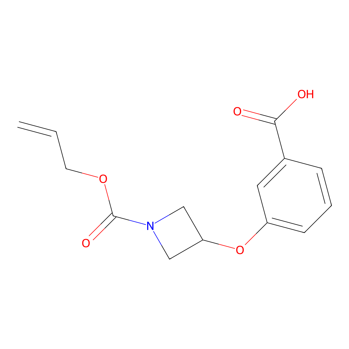 3-({1-[(Prop-2-en-1-yloxy)carbonyl]azetidin-3-yl}oxy)benzoic acid molecular structure, CAS 2680884-10-8