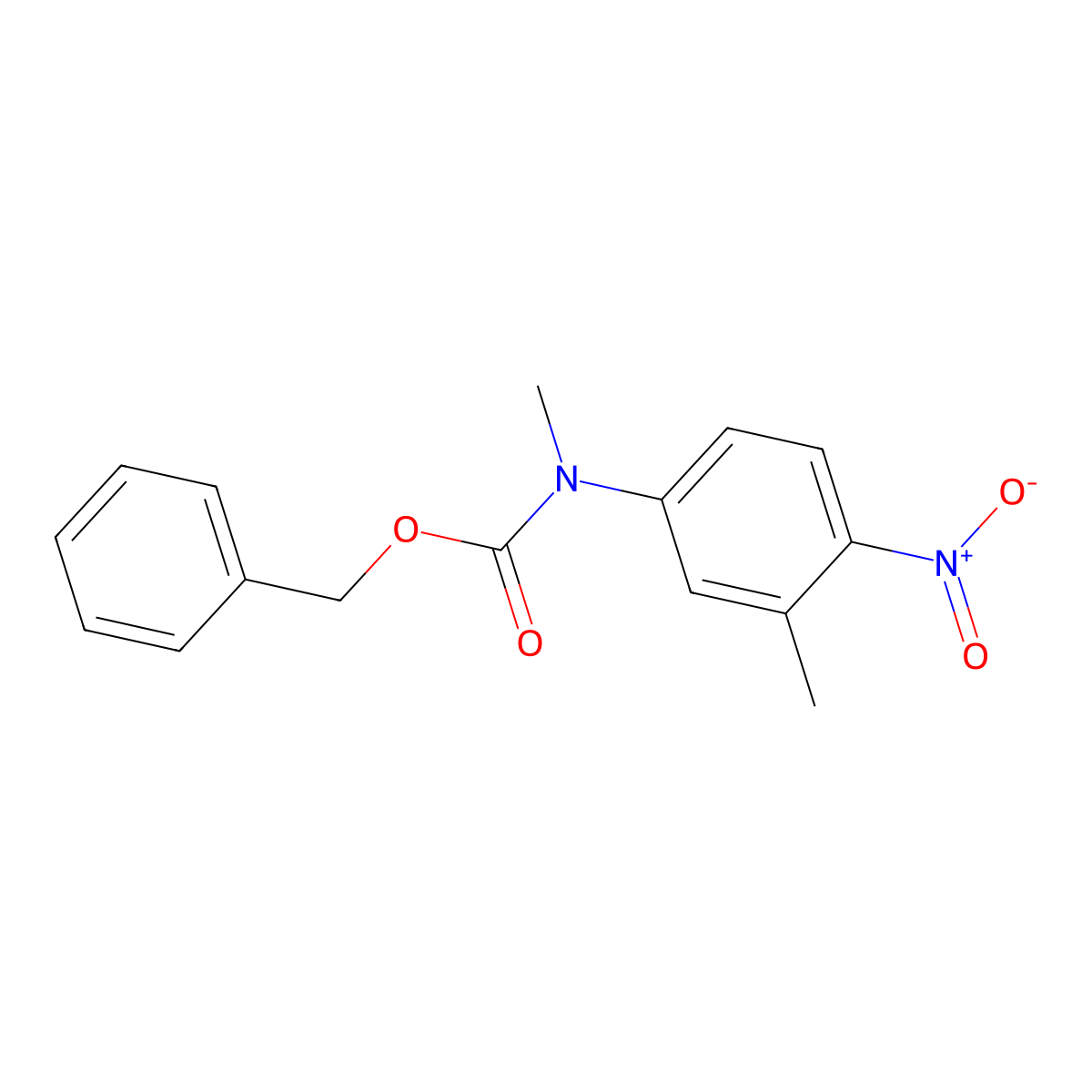 benzyl N-methyl-N-(3-methyl-4-nitrophenyl)carbamate molecular structure, CAS 2680884-13-1