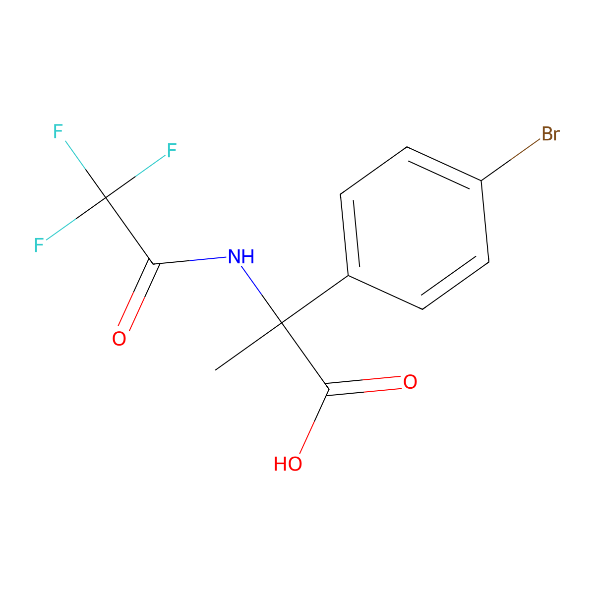 2-(4-Bromophenyl)-2-(2,2,2-trifluoroacetamido)propanoic acid molecular structure, CAS 2680884-20-0