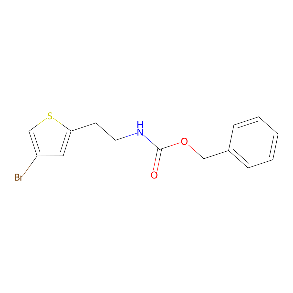 benzyl N-[2-(4-bromothiophen-2-yl)ethyl]carbamate molecular structure, CAS 2680884-26-6