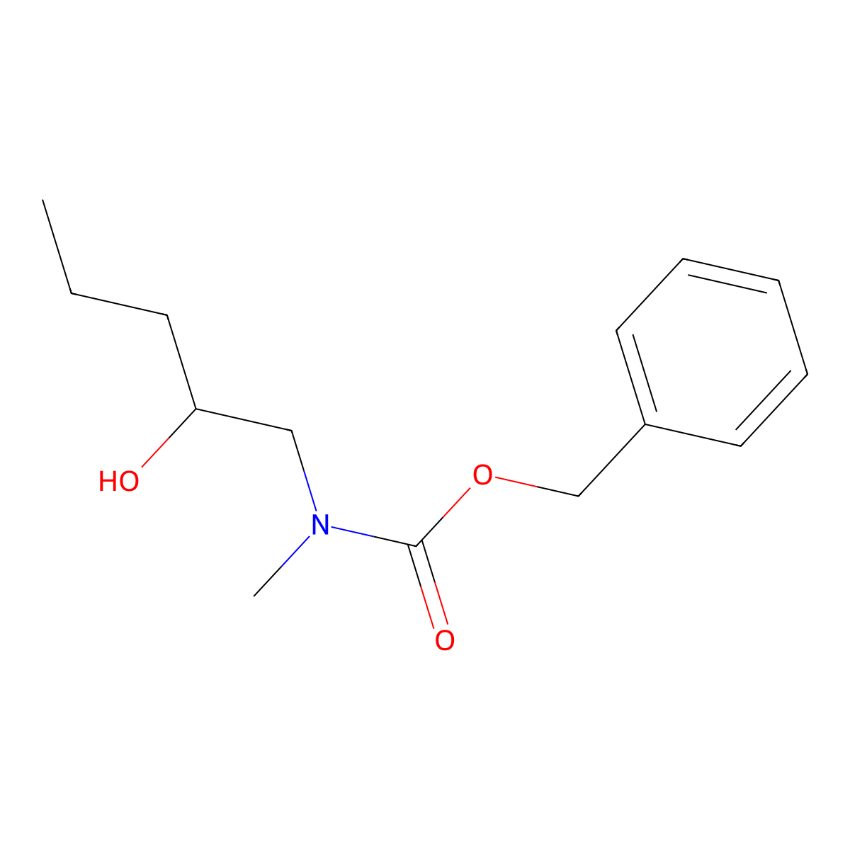 benzyl N-(2-hydroxypentyl)-N-methylcarbamate molecular structure, CAS 2680884-38-0