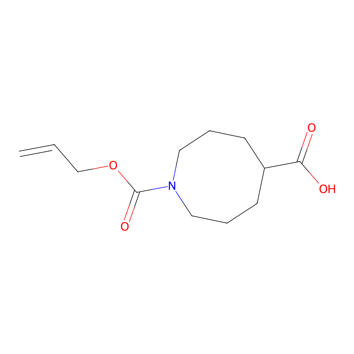 1-[(Prop-2-en-1-yloxy)carbonyl]azocane-5-carboxylic acid molecular structure, CAS 2680884-46-0
