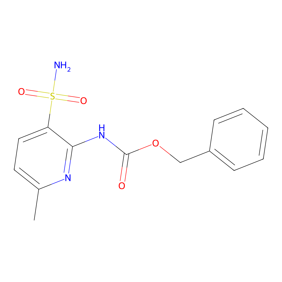 benzyl N-(6-methyl-3-sulfamoylpyridin-2-yl)carbamate molecular structure, CAS 2680884-47-1