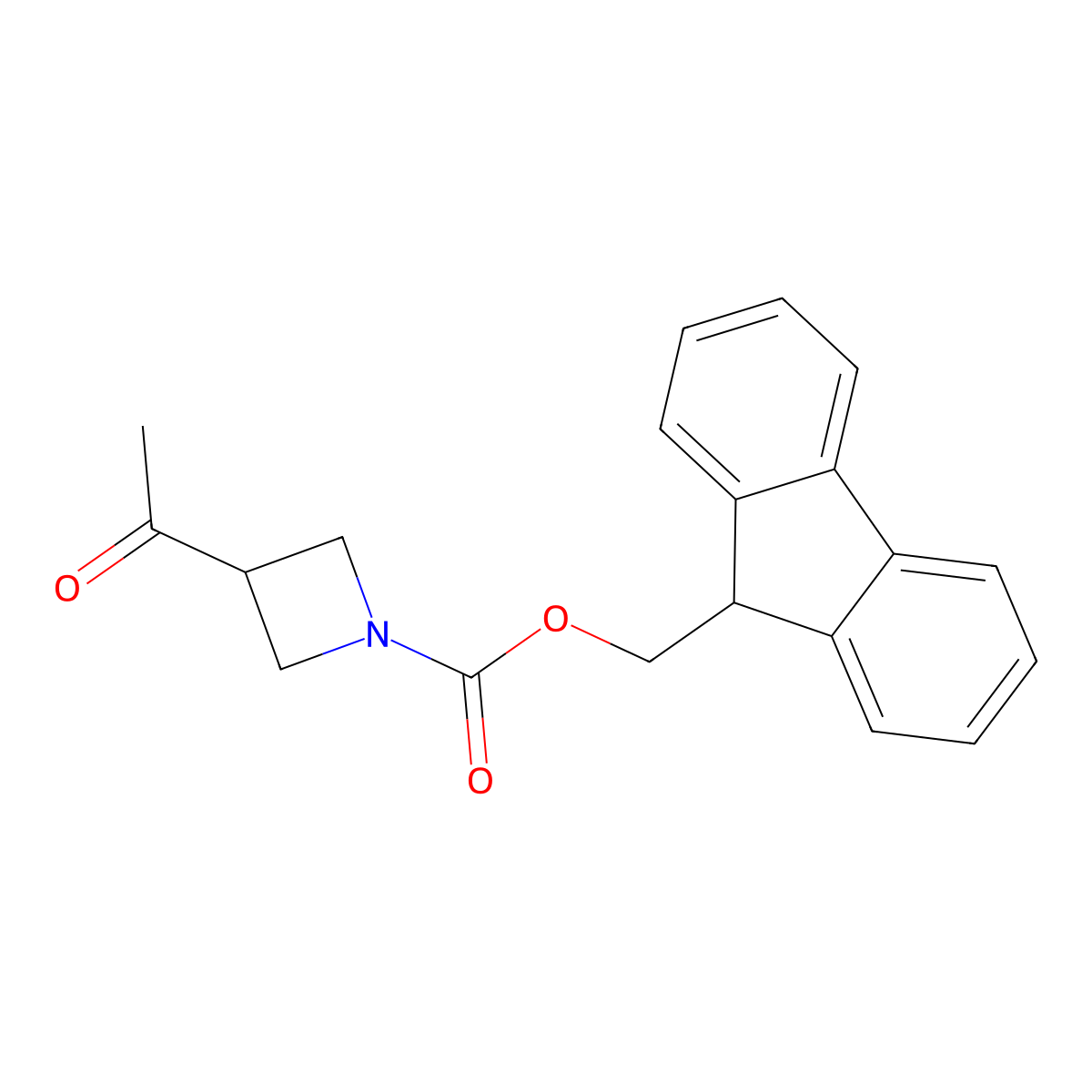 (9H-fluoren-9-yl)methyl 3-acetylazetidine-1-carboxylate molecular structure, CAS 2680884-50-6