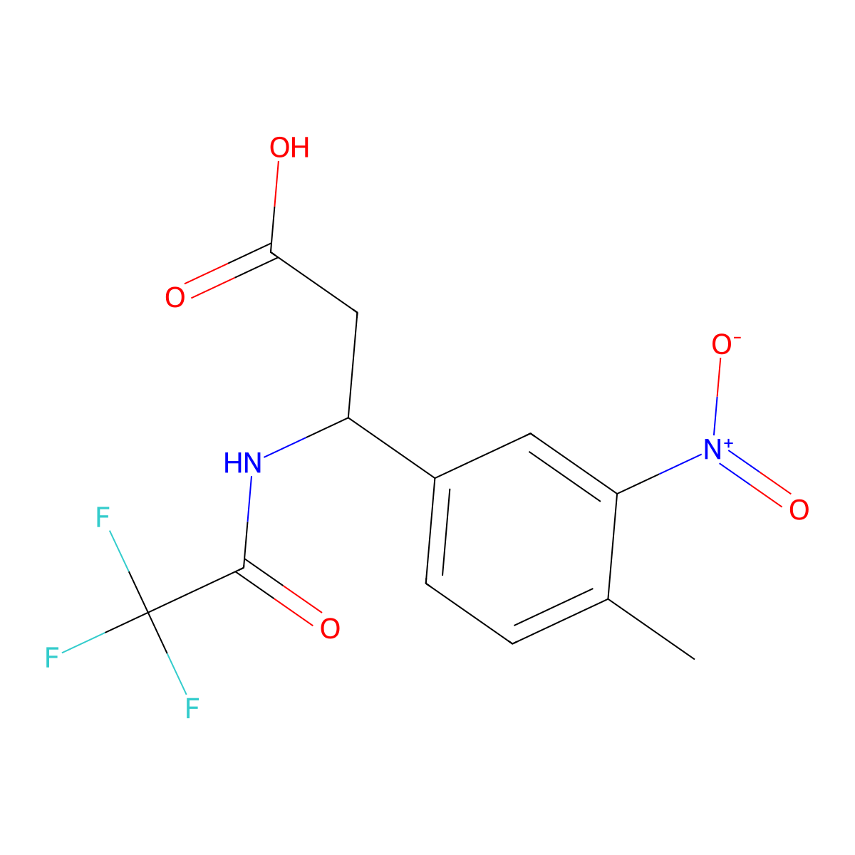 3-(4-Methyl-3-nitrophenyl)-3-(2,2,2-trifluoroacetamido)propanoic acid molecular structure, CAS 2680884-51-7