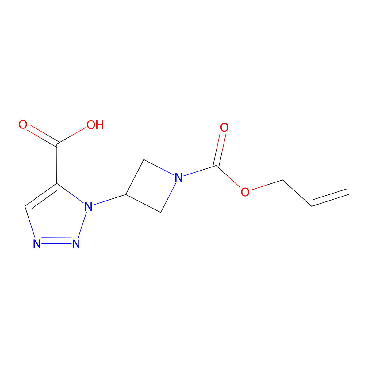1-{1-[(prop-2-en-1-yloxy)carbonyl]azetidin-3-yl}-1H-1,2,3-triazole-5-carboxylic acid molecular structure, CAS 2680884-64-2