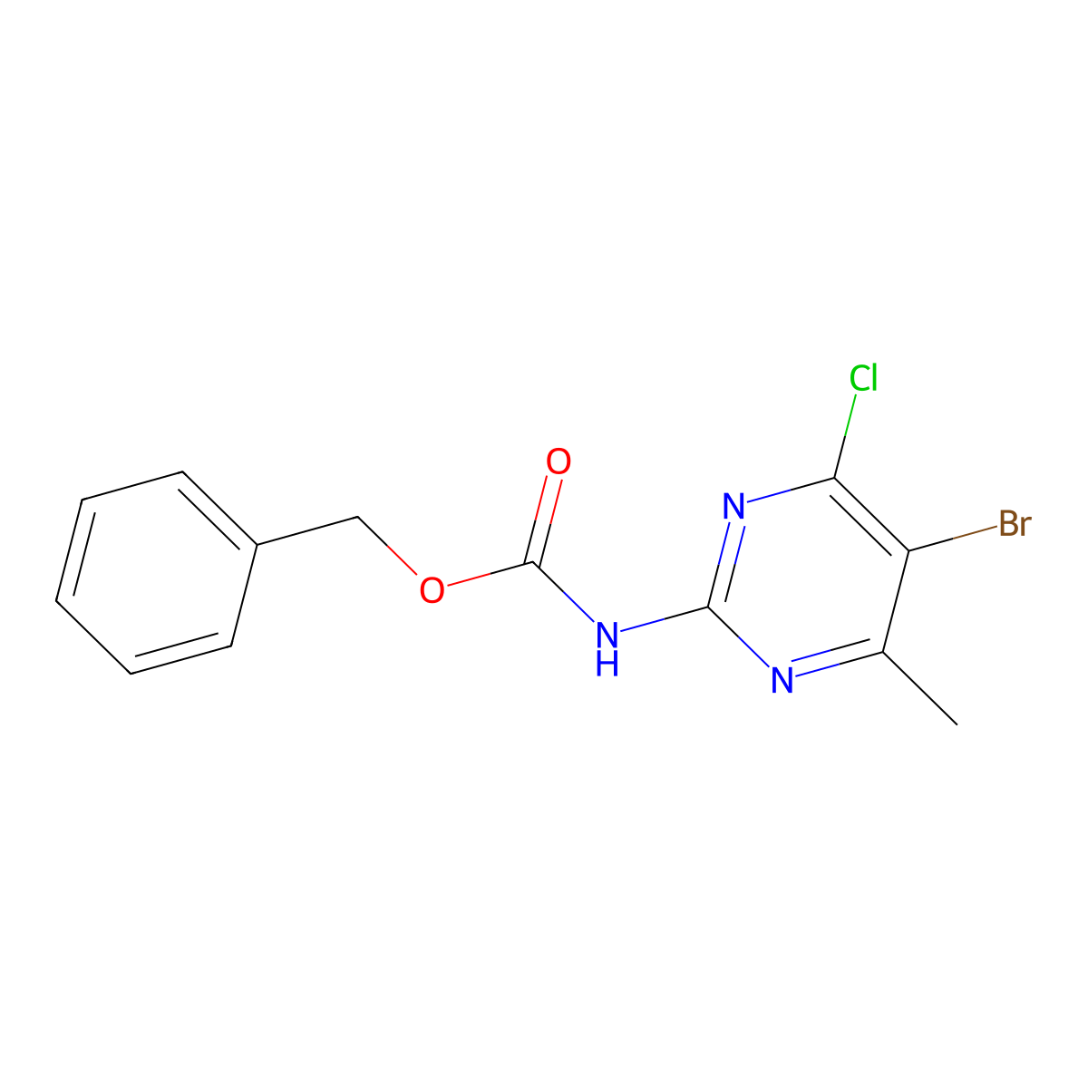 benzyl N-(5-bromo-4-chloro-6-methylpyrimidin-2-yl)carbamate molecular structure, CAS 2680884-65-3