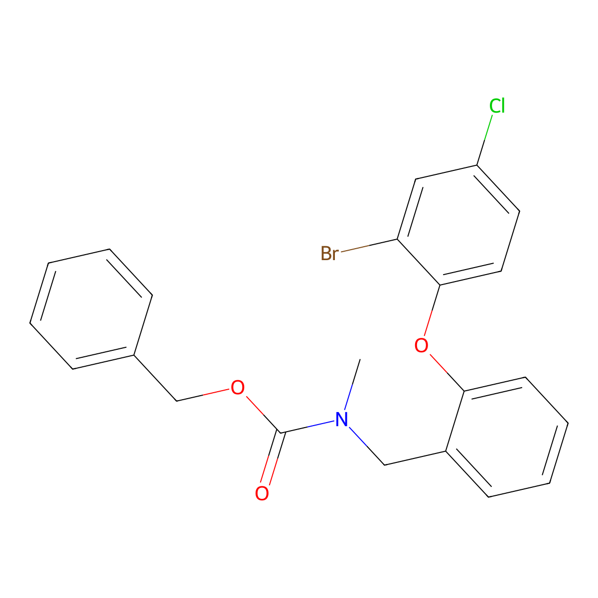 benzyl N-{[2-(2-bromo-4-chlorophenoxy)phenyl]methyl}-N-methylcarbamate molecular structure, CAS 2680884-66-4