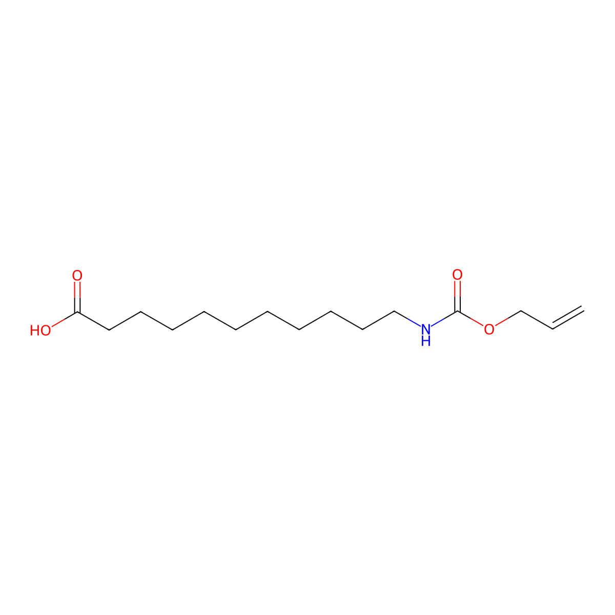 11-{[(Prop-2-en-1-yloxy)carbonyl]amino}undecanoic acid molecular structure, CAS 2680884-69-7