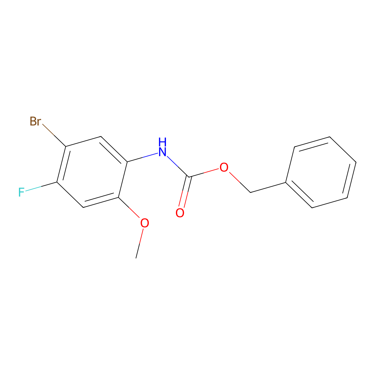 benzyl N-(5-bromo-4-fluoro-2-methoxyphenyl)carbamate molecular structure, CAS 2680884-76-6