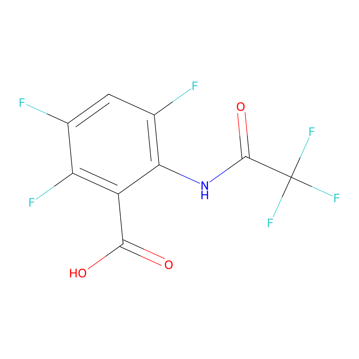 2,3,5-Trifluoro-6-(2,2,2-trifluoroacetamido)benzoic acid molecular structure, CAS 2680884-77-7