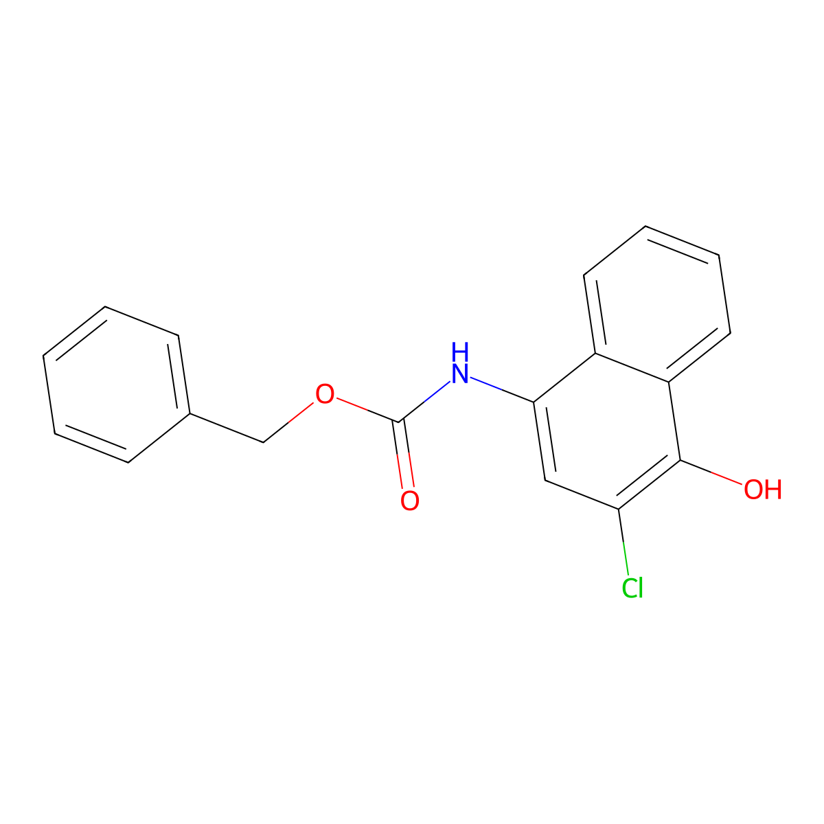 benzyl N-(3-chloro-4-hydroxynaphthalen-1-yl)carbamate molecular structure, CAS 2680884-79-9