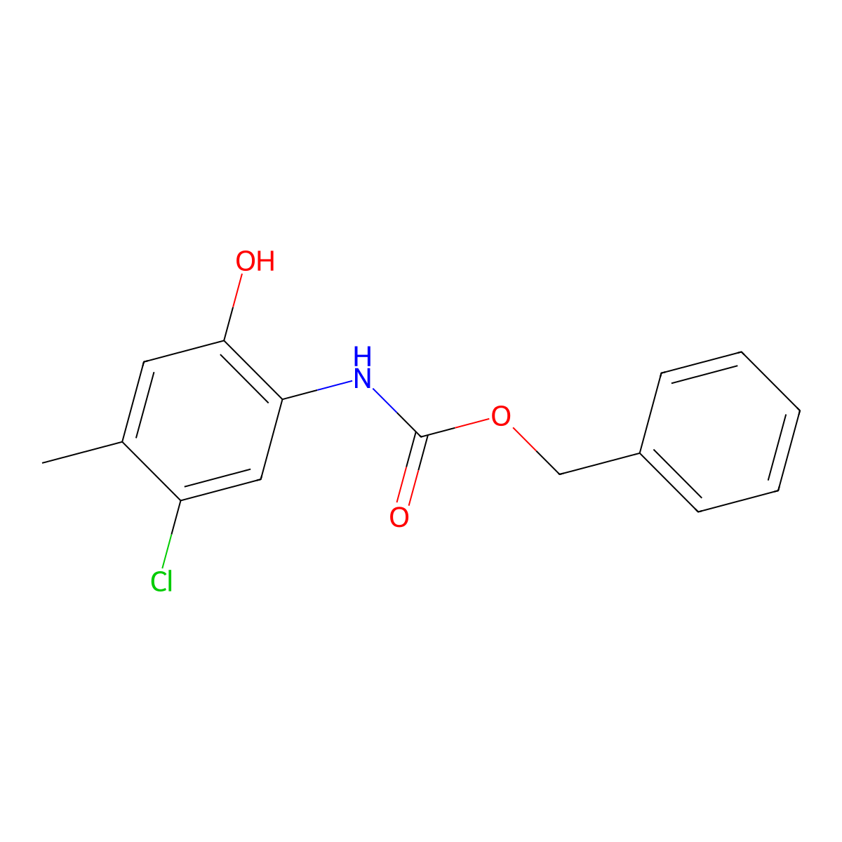 benzyl N-(5-chloro-2-hydroxy-4-methylphenyl)carbamate molecular structure, CAS 2680884-82-4