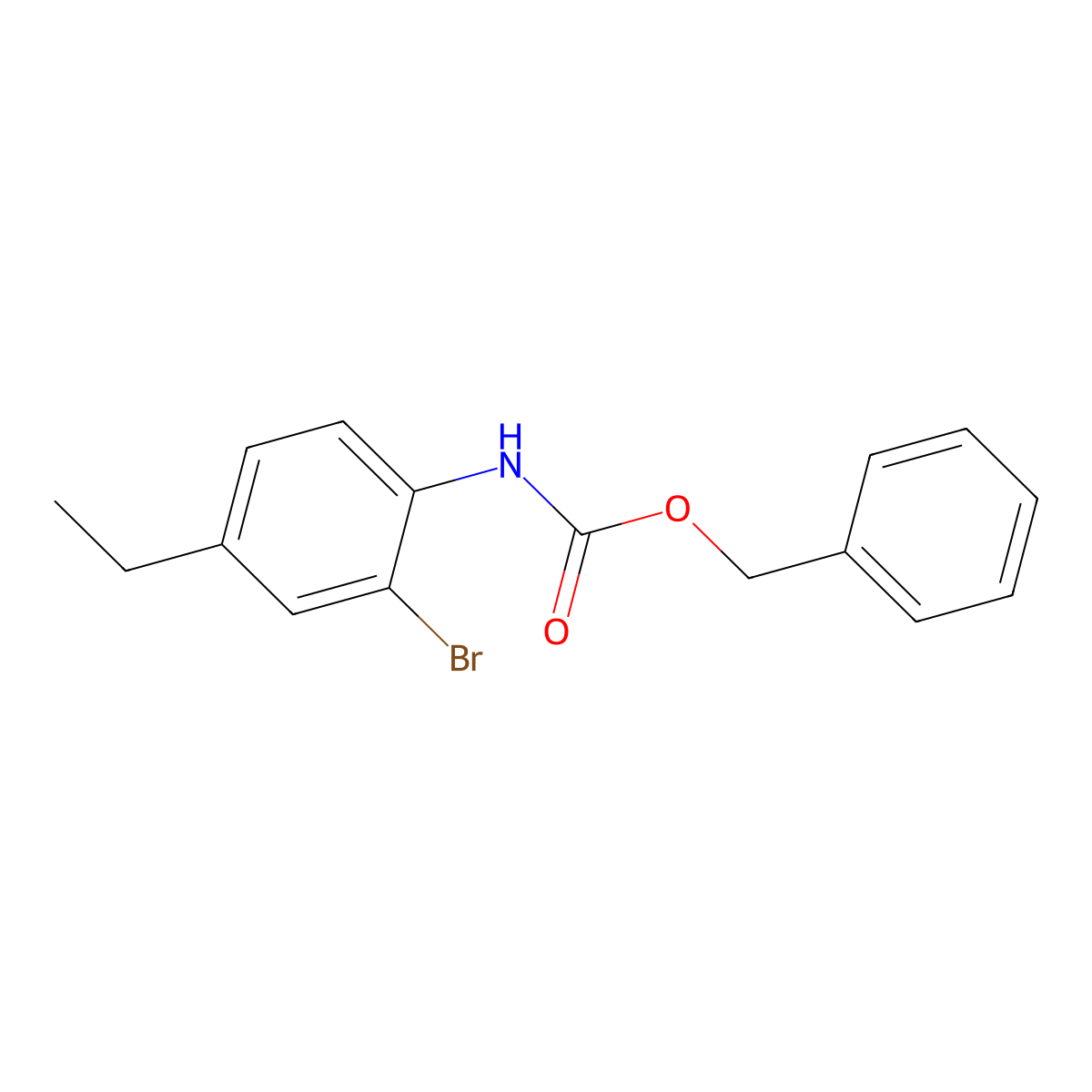 benzyl N-(2-bromo-4-ethylphenyl)carbamate molecular structure, CAS 2680884-83-5