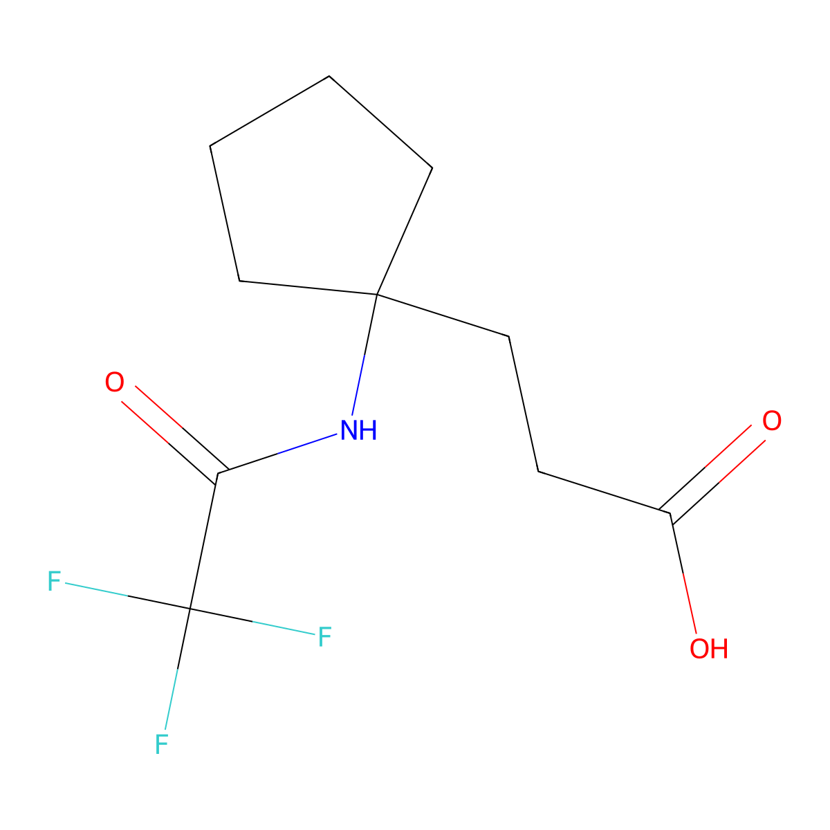3-[1-(Trifluoroacetamido)cyclopentyl]propanoic acid molecular structure, CAS 2680884-87-9