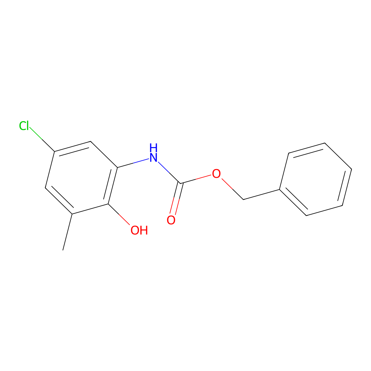 benzyl N-(5-chloro-2-hydroxy-3-methylphenyl)carbamate molecular structure, CAS 2680884-88-0