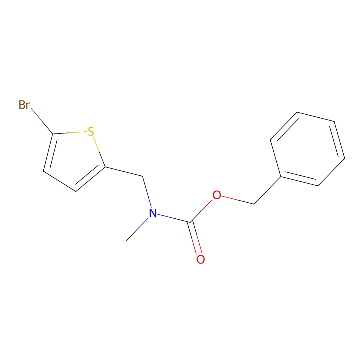 benzyl N-[(5-bromothiophen-2-yl)methyl]-N-methylcarbamate molecular structure, CAS 2680884-92-6