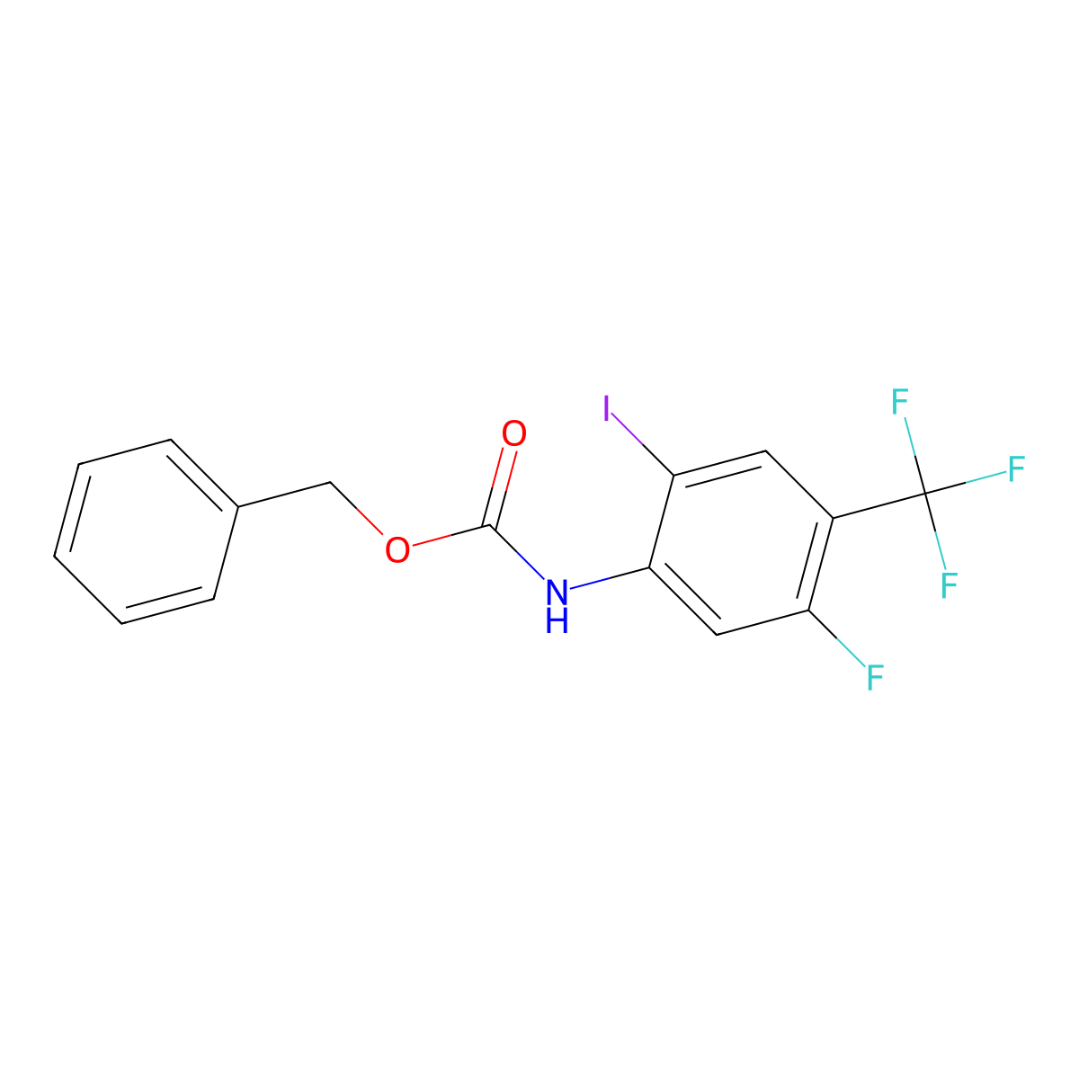 benzyl N-[5-fluoro-2-iodo-4-(trifluoromethyl)phenyl]carbamate molecular structure, CAS 2680884-98-2