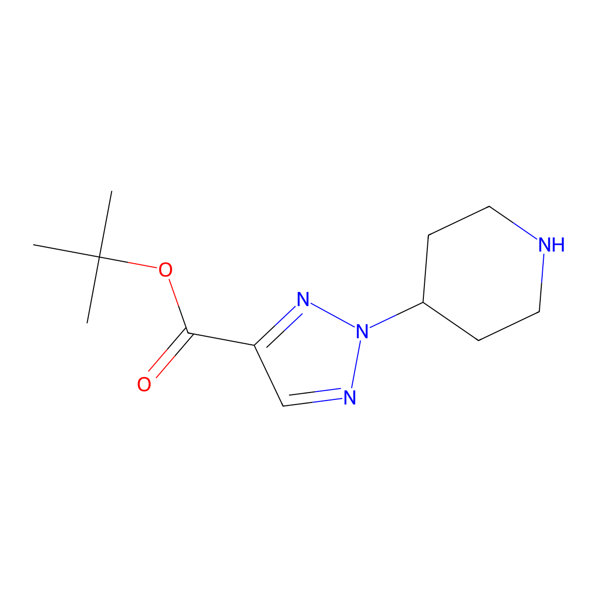 tert-butyl 2-(piperidin-4-yl)-2H-1,2,3-triazole-4-carboxylate molecular structure, CAS 2680885-00-9