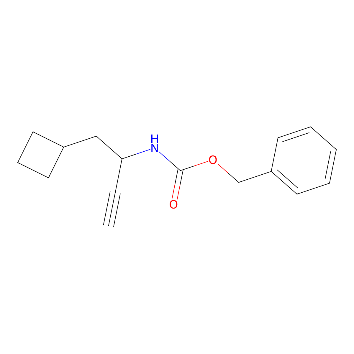 benzyl N-(1-cyclobutylbut-3-yn-2-yl)carbamate molecular structure, CAS 2680885-06-5