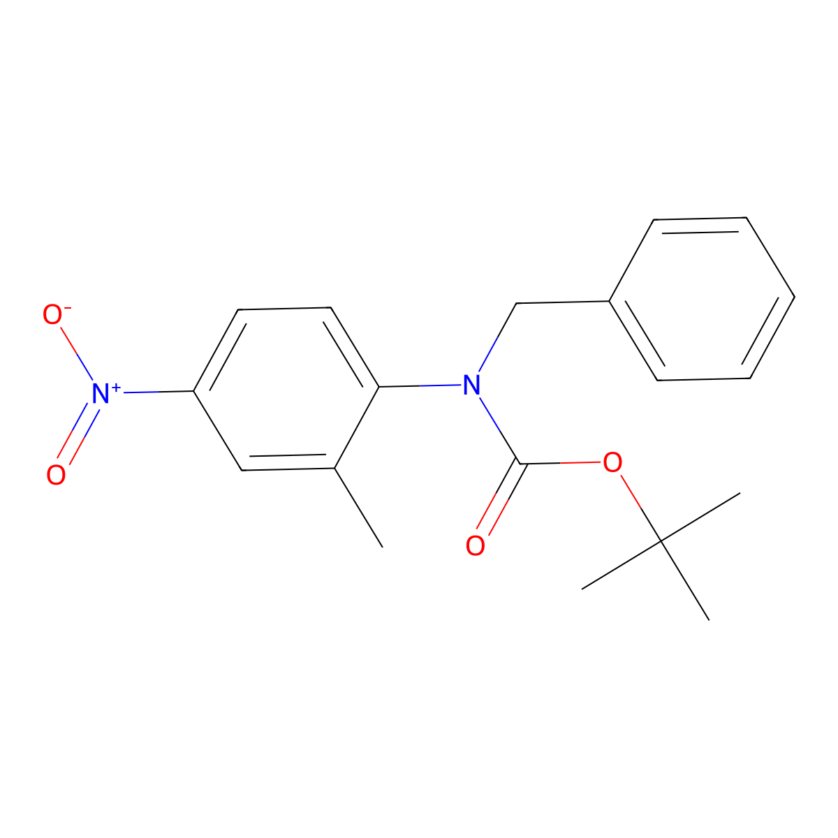 tert-butyl N-benzyl-N-(2-methyl-4-nitrophenyl)carbamate molecular structure, CAS 2680885-07-6